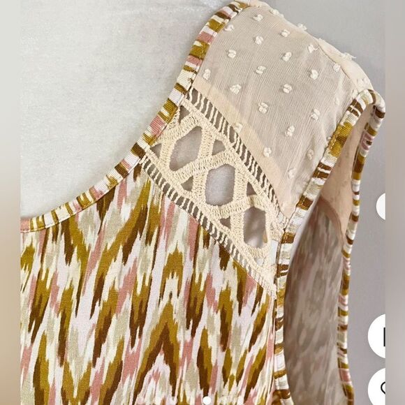 NWT Daniel Rainn Women’s Tan/Cream Embroidered Tank Top Blouse - Size Small - Picture 7 of 10